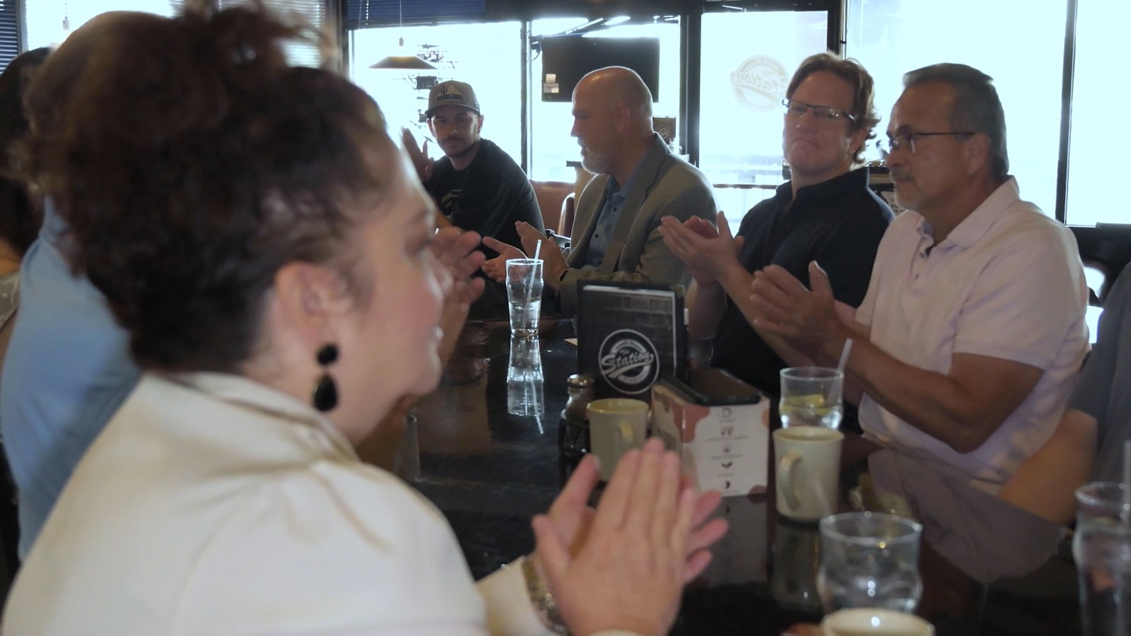 A hero and guest sharing a Hero Breakfast at the table